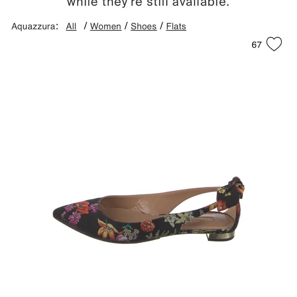 Aquazzura Bow Floral Flats
